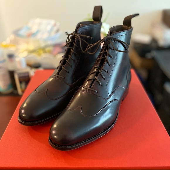 Carmina Wingtip Boot Museum Burgundy - Picture 1 of 5